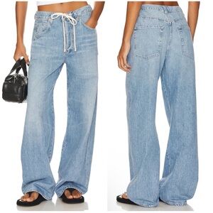 Citizens Of Humanity Brynn Drawstring Trouser Wide Leg Jeans in Blue Lace 30